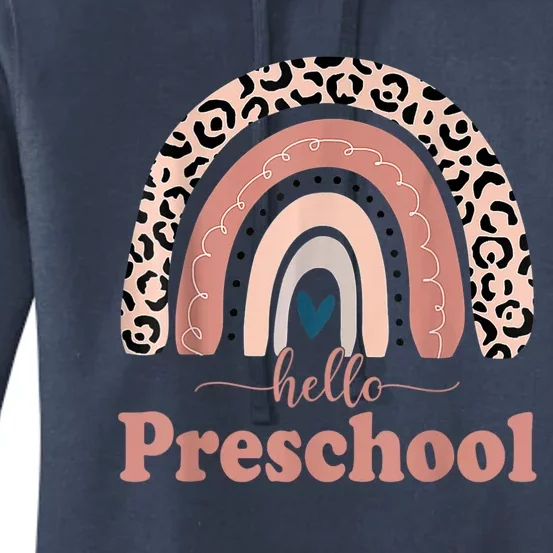 Hello Preschool Rainbow Teachers Kids Back To School Women's Pullover Hoodie