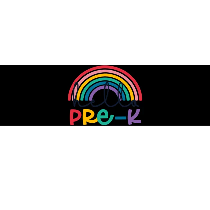 Hello Pre-K Rainbow Back To School Teacher Student Bumper Sticker