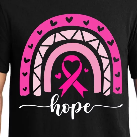 Hope Pink Ribbon Rainbow Breast Cancer Survivor Gift Pajama Set