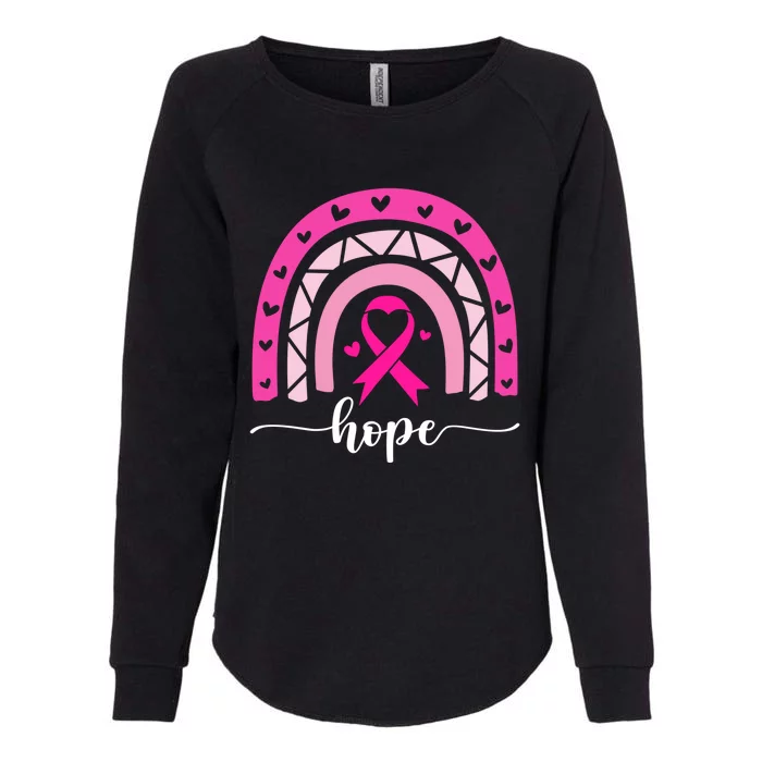 Hope Pink Ribbon Rainbow Breast Cancer Survivor Gift Womens California Wash Sweatshirt