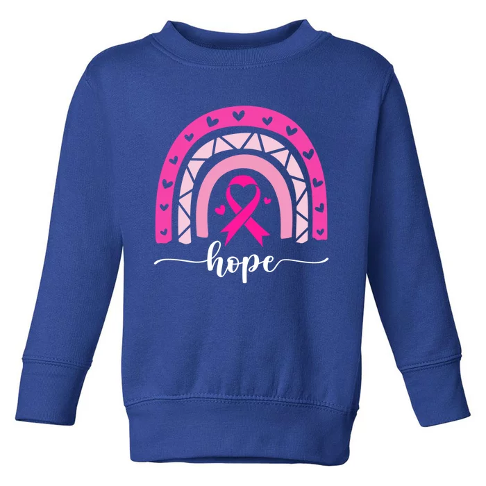 Hope Pink Ribbon Rainbow Breast Cancer Survivor Gift Toddler Sweatshirt