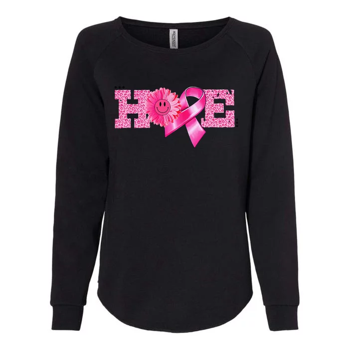 Hope Pin.K Ribbon Sunflower Breast Cancer Awareness Warrior Womens California Wash Sweatshirt