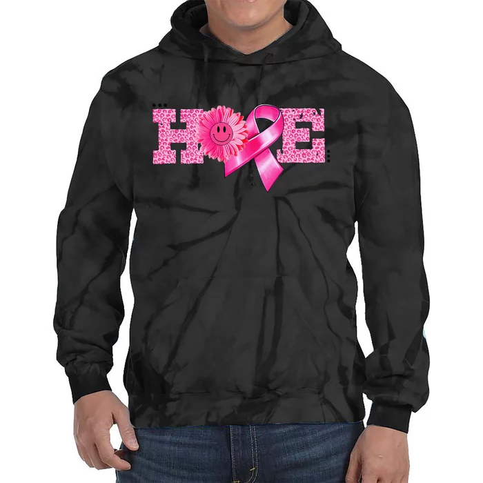 Hope Pin.K Ribbon Sunflower Breast Cancer Awareness Warrior Tie Dye Hoodie