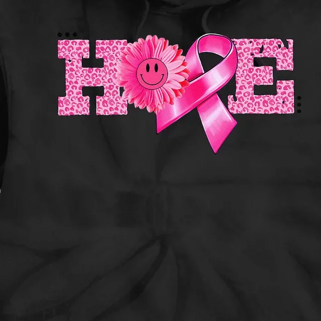 Hope Pin.K Ribbon Sunflower Breast Cancer Awareness Warrior Tie Dye Hoodie