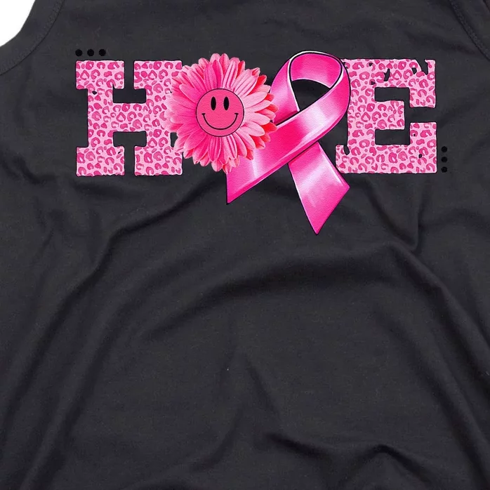 Hope Pin.K Ribbon Sunflower Breast Cancer Awareness Warrior Tank Top