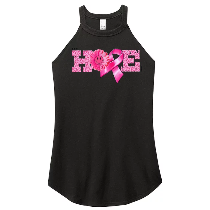 Hope Pin.K Ribbon Sunflower Breast Cancer Awareness Warrior Women’s Perfect Tri Rocker Tank