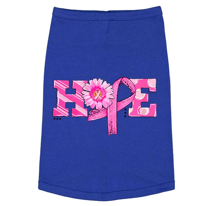 Hope Pink Ribbon Sunflower Breast Cancer Awareness Warrior Doggie Tank