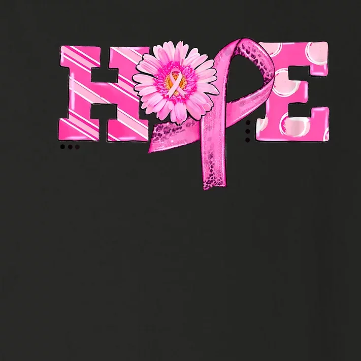 Hope Pink Ribbon Sunflower Breast Cancer Awareness Warrior Toddler Long Sleeve Shirt