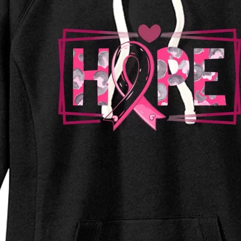 Hope Pink Ribbon Breast Cancer Awareness Meaningful Gift Women's Fleece Hoodie