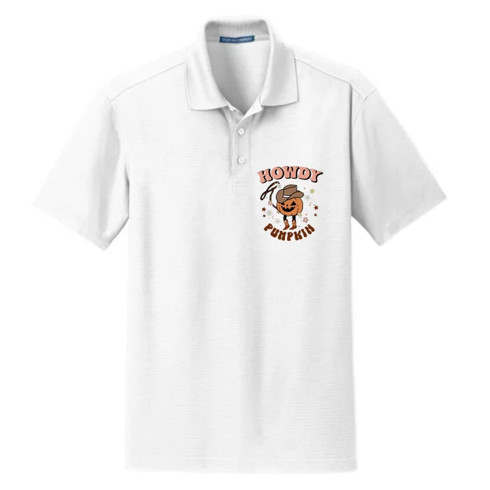 Howdy Pumpkin Rodeo Western Fall Southern Halloween Dry Zone Grid Performance Polo