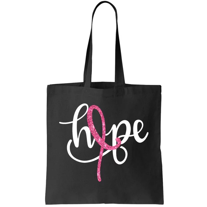 Hope Pink Ribbon Breast Cancer Awareness Month Tote Bag