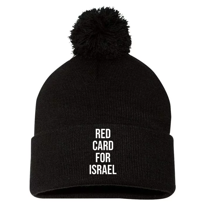 Hampden Park Red Card For Israel Pom Pom 12in Knit Beanie