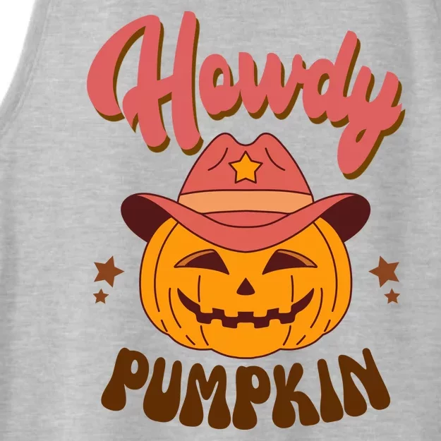 Howdy Pumpkin Retro Cute Halloween Ladies Tri-Blend Wicking Tank