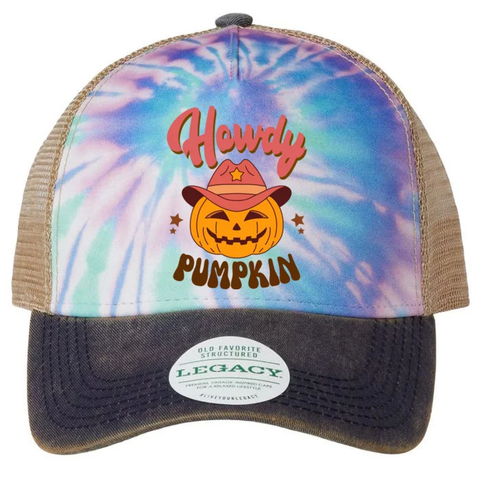 Howdy Pumpkin Retro Cute Halloween Legacy Tie Dye Trucker Hat