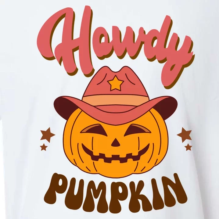 Howdy Pumpkin Retro Cute Halloween Sueded Cloud Jersey T-Shirt