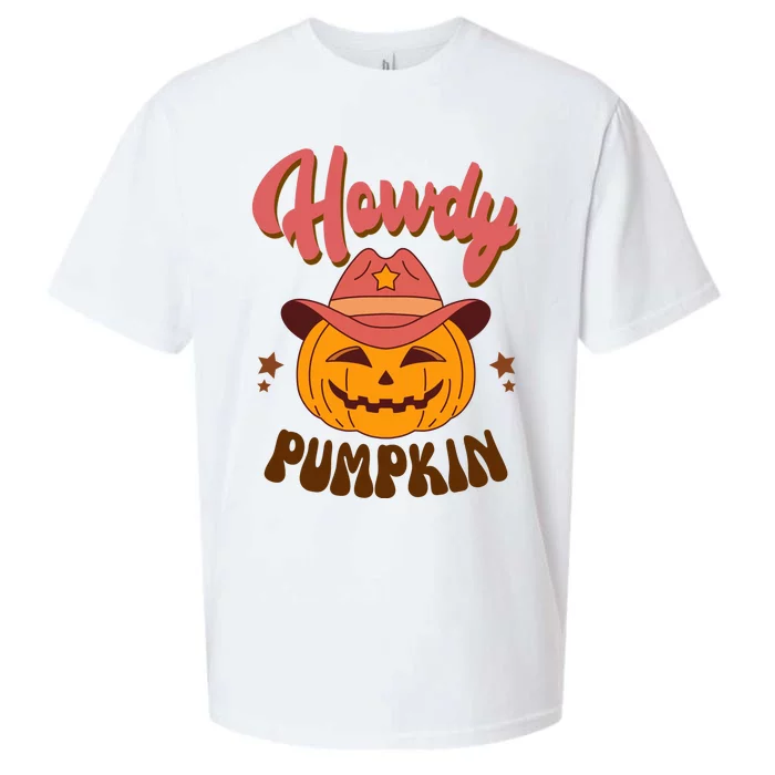 Howdy Pumpkin Retro Cute Halloween Sueded Cloud Jersey T-Shirt