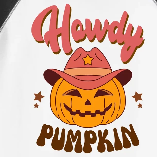 Howdy Pumpkin Retro Cute Halloween Toddler Fine Jersey T-Shirt