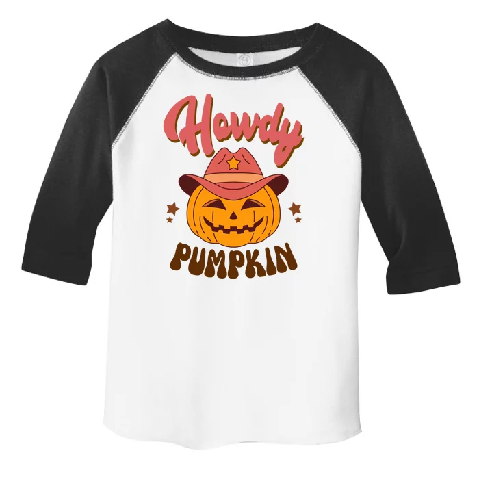 Howdy Pumpkin Retro Cute Halloween Toddler Fine Jersey T-Shirt