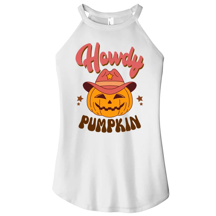 Howdy Pumpkin Retro Cute Halloween Women’s Perfect Tri Rocker Tank