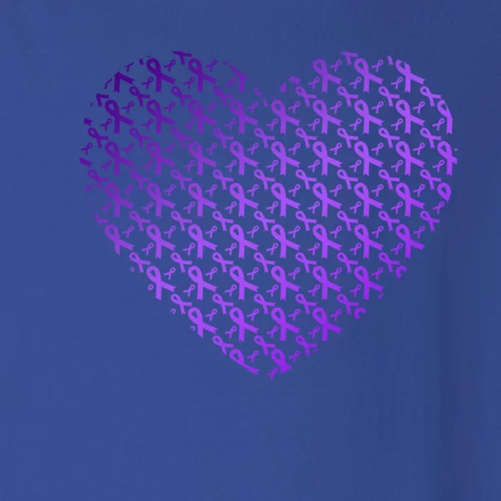 Heart Purple Ribbon Pancreatic Cancer Awareness Graphic Funny Gift Toddler Long Sleeve Shirt