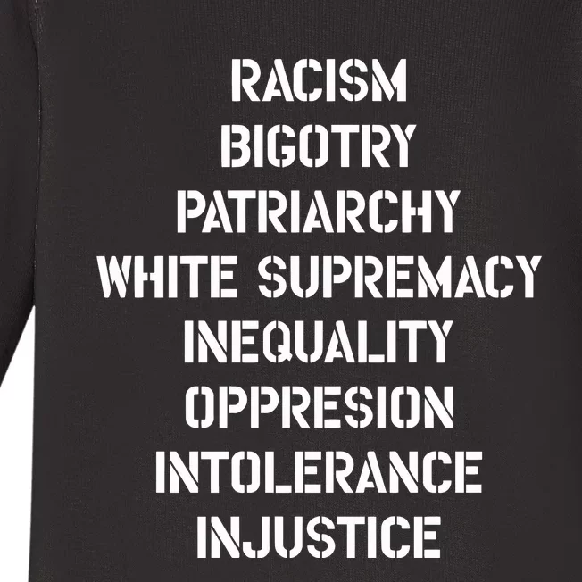 Hasan Piker Racism Bigotry Patriarchy White Supremacy Inequality Oppression Into Baby Long Sleeve Bodysuit