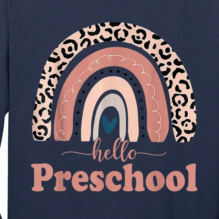 Hello Preschool Rainbow Teachers Kid Back to School Long Sleeve Shirt