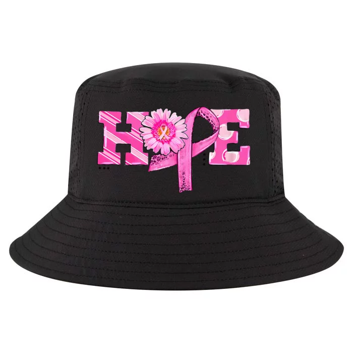 Hope Pink Ribbon Sunflower Breast Cancer Awareness Cool Comfort Performance Bucket Hat