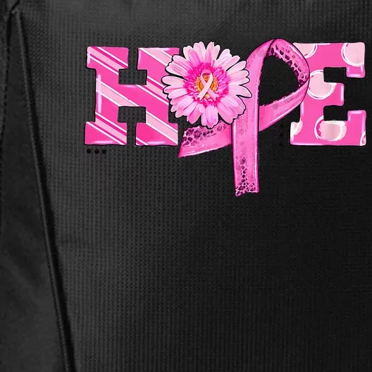 Hope Pink Ribbon Sunflower Breast Cancer Awareness City Backpack