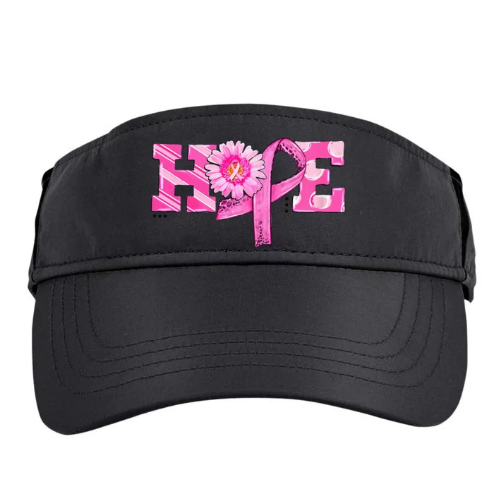 Hope Pink Ribbon Sunflower Breast Cancer Awareness Adult Drive Performance Visor