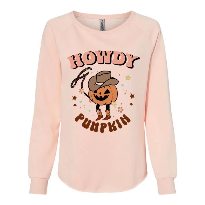 Howdy Pumpkin Rodeo Western Fall Southern Halloween Womens California Wash Sweatshirt