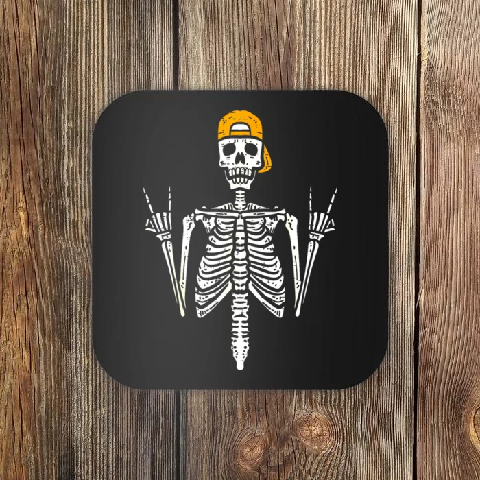 Halloween Punk Rocker Skeleton Cap Skater Cool Rock Gift Coaster