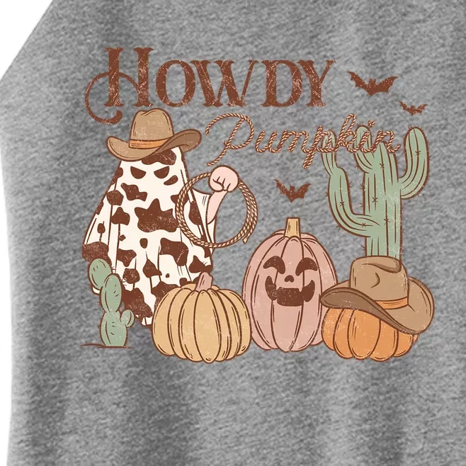 Howdy Pumpkin Rodeo Western Country Southern Halloween Gift Women’s Perfect Tri Rocker Tank