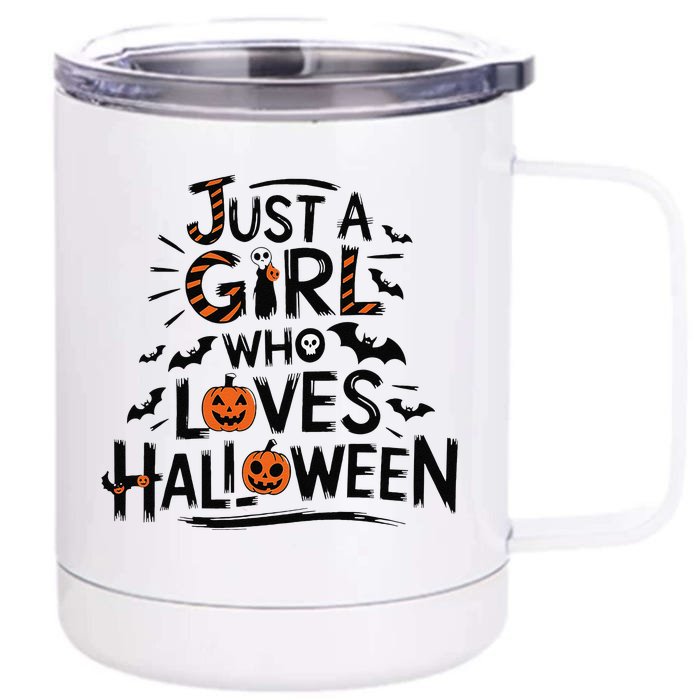 Halloween Pumpkin S Women Cute Autumn Front & Back 12oz Stainless Steel Tumbler Cup