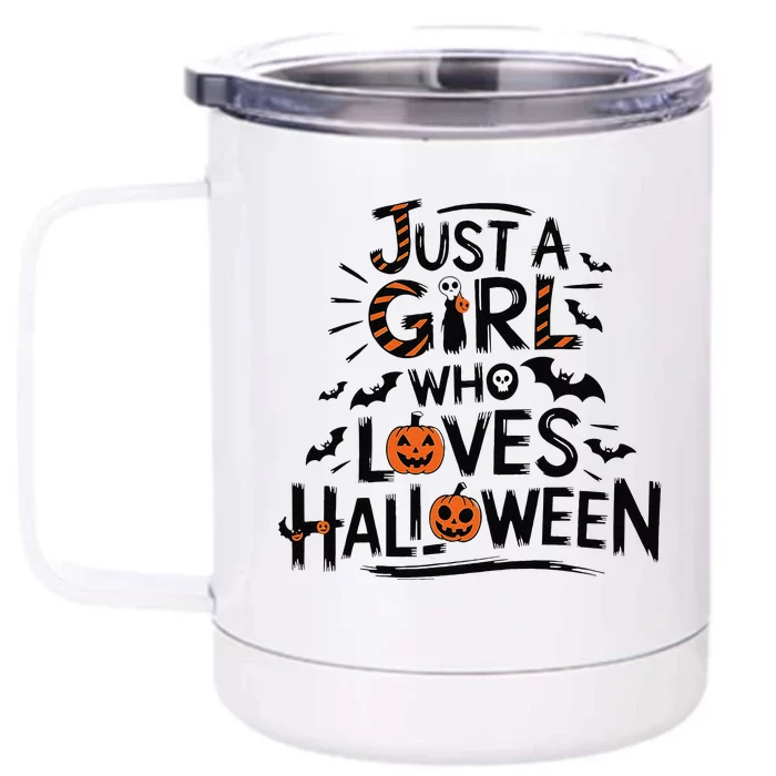 Halloween Pumpkin S Women Cute Autumn Front & Back 12oz Stainless Steel Tumbler Cup