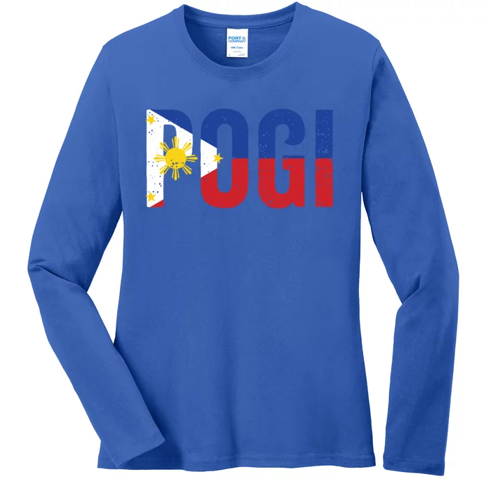 Hilarious Pogi Statet In Philippine Flag Design Idea Gift Ladies Long Sleeve Shirt