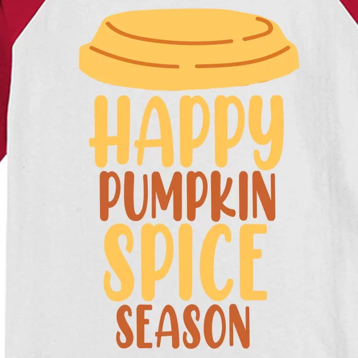 Happy Pumpkin Spice Season Coffee Lover Kids Colorblock Raglan Jersey