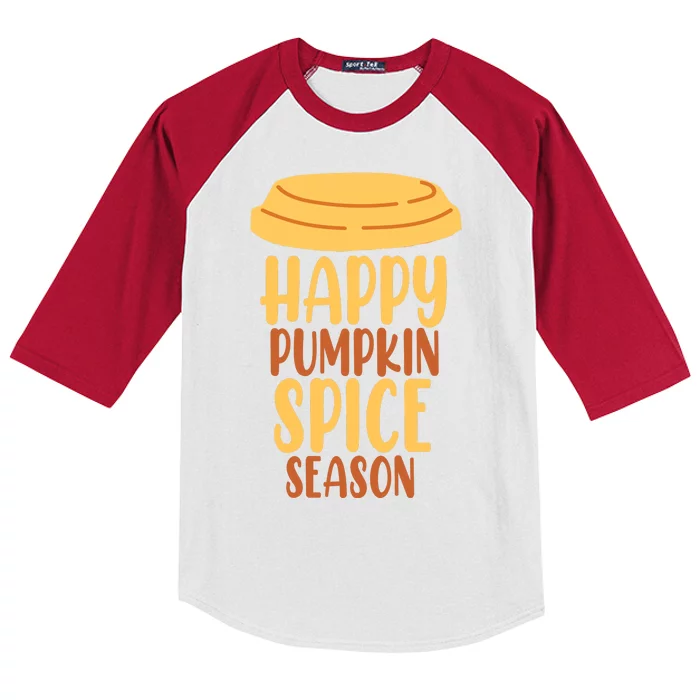 Happy Pumpkin Spice Season Coffee Lover Kids Colorblock Raglan Jersey