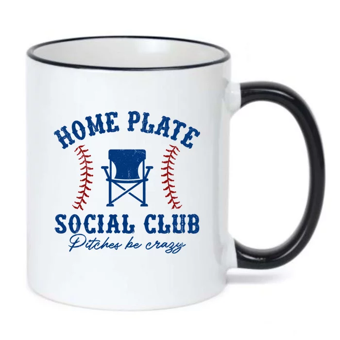 Home Plate Social Club Pitches Be Crazy Baseball Gift Black Color Changing Mug