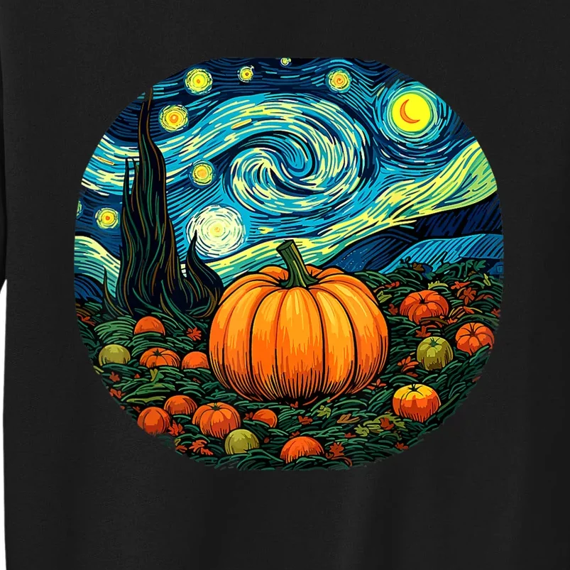 Halloween Pumpkin Starry Night Van Gogh Art Lovers Sweatshirt