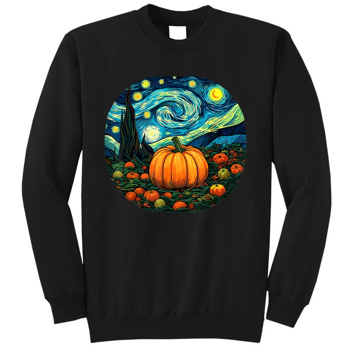 Halloween Pumpkin Starry Night Van Gogh Art Lovers Sweatshirt