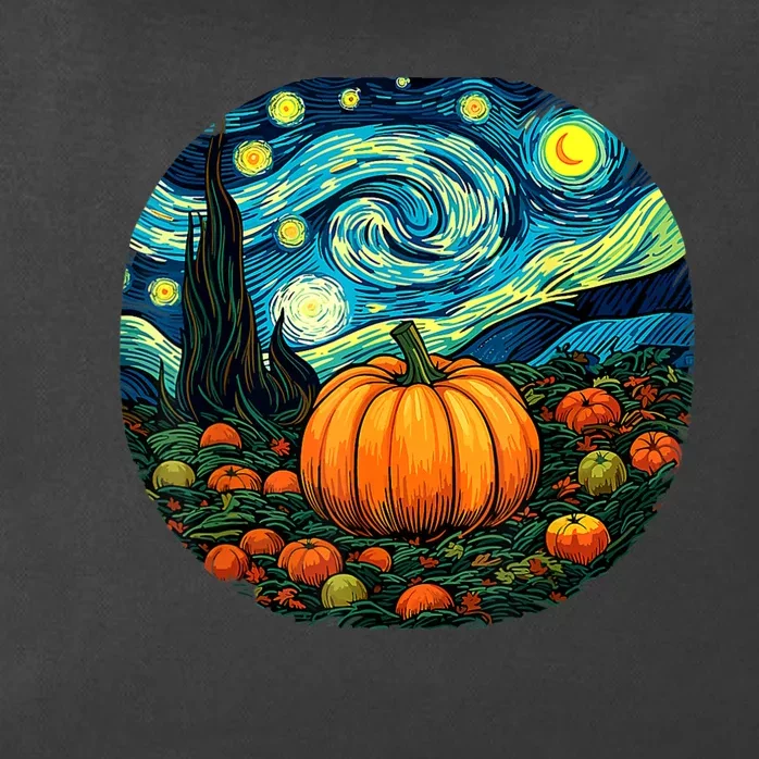 Halloween Pumpkin Starry Night Van Gogh Art Lovers Zip Tote Bag