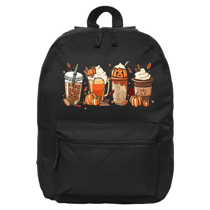 Halloween Pumpkin Spice Coffee Lover 16 in Basic Backpack