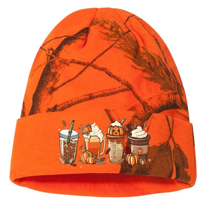 Halloween Pumpkin Spice Coffee Lover Kati - 12in Camo Beanie