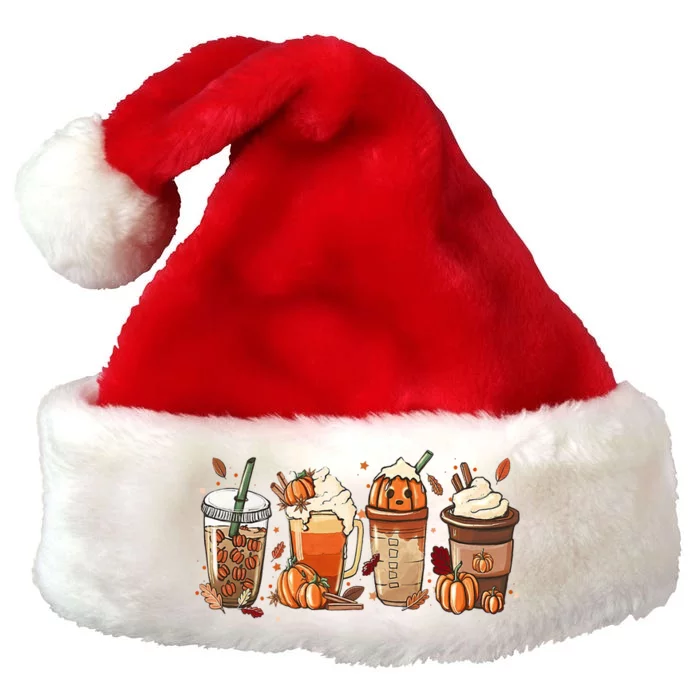 Halloween Pumpkin Spice Coffee Lover Premium Christmas Santa Hat