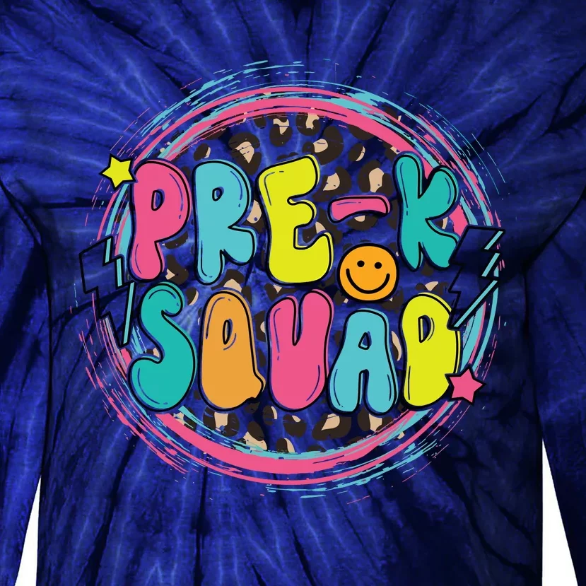 Hello Preschool Squad Preschool First Day Preschool PreK Teacher Tie-Dye Long Sleeve Shirt