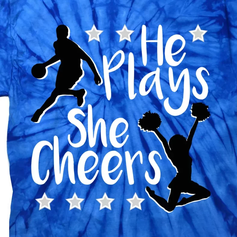 He Plays She Cheers Basketball Son Cheerleader Daughter Gift Tie