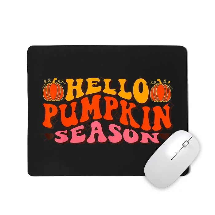 Hello Pumpkin Season Wavy Groovy Thanksgiving Graphic Mousepad