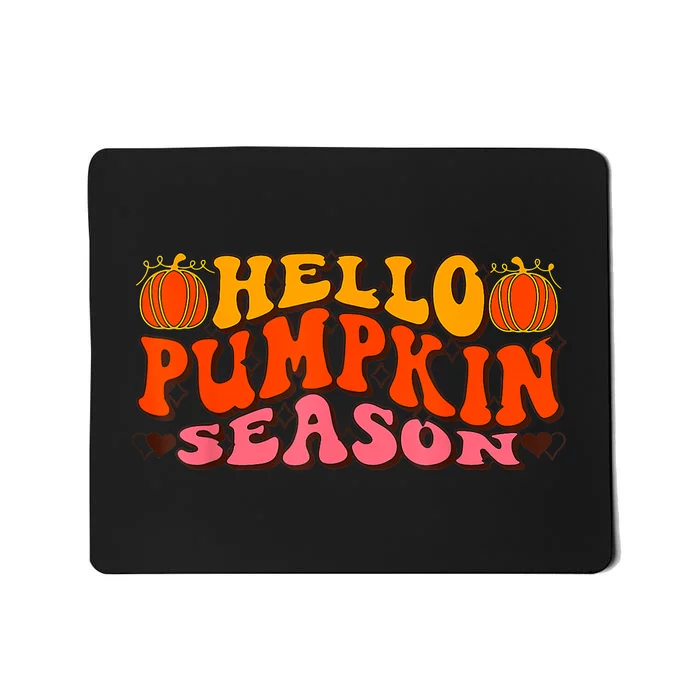 Hello Pumpkin Season Wavy Groovy Thanksgiving Graphic Mousepad