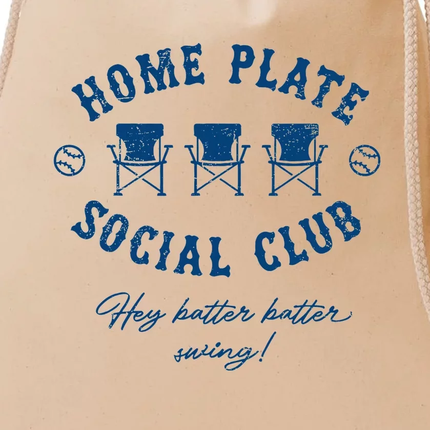 Home Plate Social Club Hey Batter Batter Swing Baseball Drawstring Bag