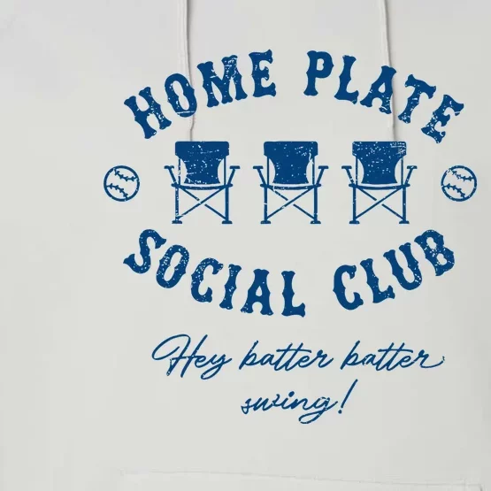 Home Plate Social Club Hey Batter Batter Swing Baseball Performance Fleece Hoodie